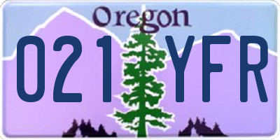 OR license plate 021YFR