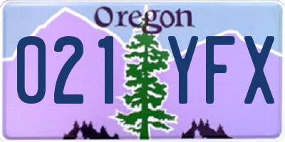 OR license plate 021YFX