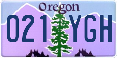 OR license plate 021YGH