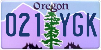 OR license plate 021YGK