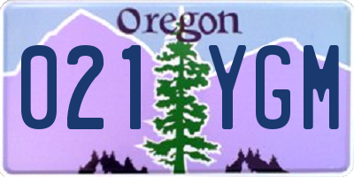 OR license plate 021YGM