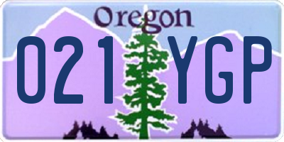 OR license plate 021YGP