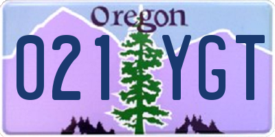 OR license plate 021YGT
