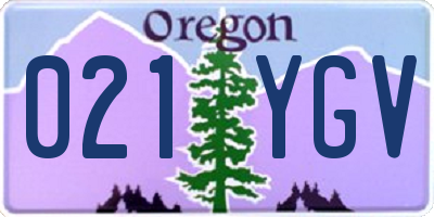 OR license plate 021YGV
