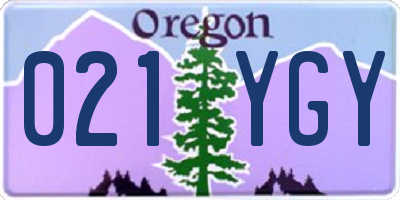 OR license plate 021YGY