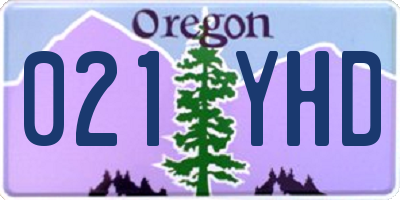 OR license plate 021YHD