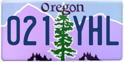 OR license plate 021YHL