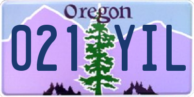 OR license plate 021YIL
