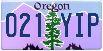 OR license plate 021YIP