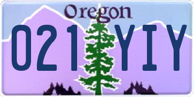 OR license plate 021YIY