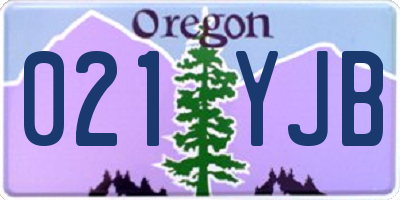 OR license plate 021YJB