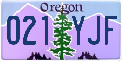 OR license plate 021YJF