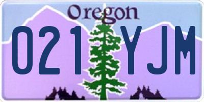 OR license plate 021YJM
