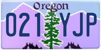 OR license plate 021YJP