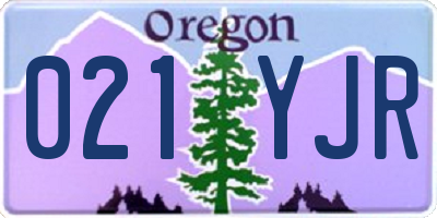 OR license plate 021YJR