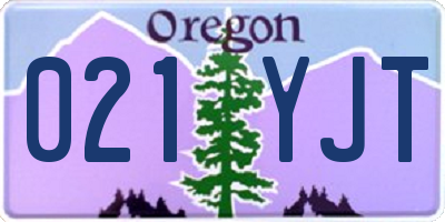 OR license plate 021YJT