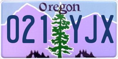 OR license plate 021YJX