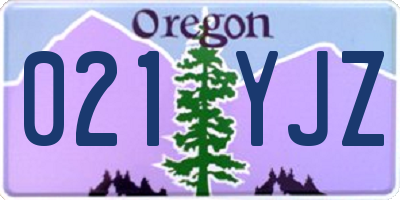OR license plate 021YJZ