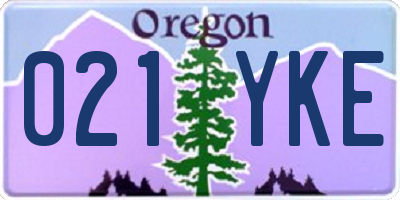 OR license plate 021YKE