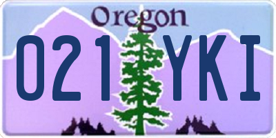 OR license plate 021YKI