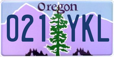 OR license plate 021YKL