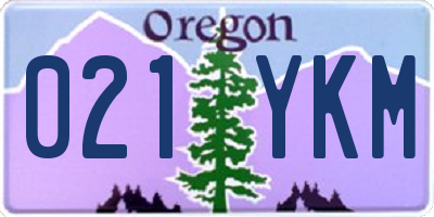 OR license plate 021YKM