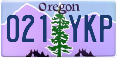 OR license plate 021YKP