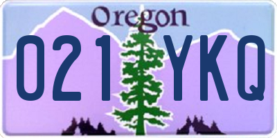OR license plate 021YKQ