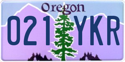 OR license plate 021YKR