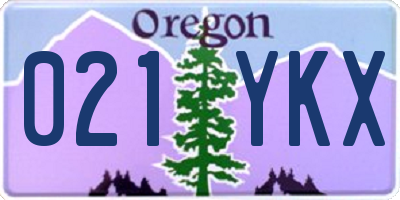OR license plate 021YKX