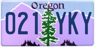 OR license plate 021YKY