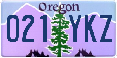 OR license plate 021YKZ
