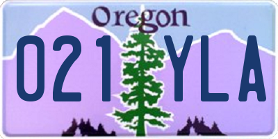 OR license plate 021YLA