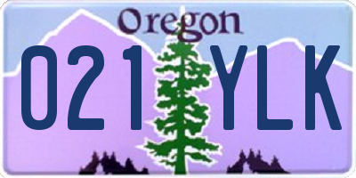 OR license plate 021YLK