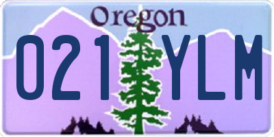 OR license plate 021YLM