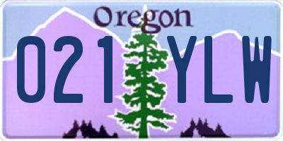 OR license plate 021YLW