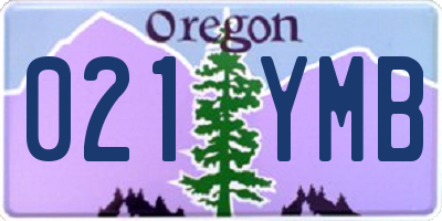 OR license plate 021YMB