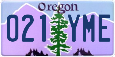 OR license plate 021YME