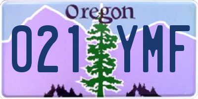 OR license plate 021YMF
