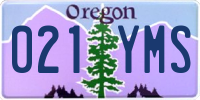 OR license plate 021YMS