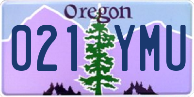 OR license plate 021YMU