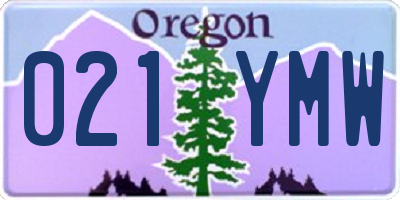 OR license plate 021YMW