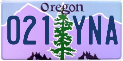 OR license plate 021YNA