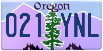 OR license plate 021YNL