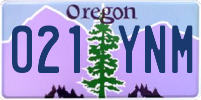 OR license plate 021YNM