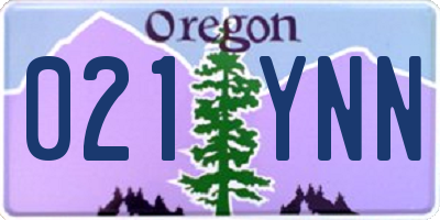 OR license plate 021YNN