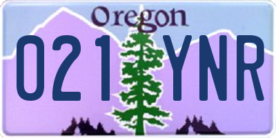 OR license plate 021YNR