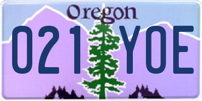 OR license plate 021YOE