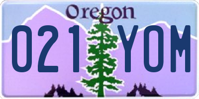 OR license plate 021YOM