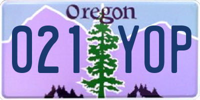 OR license plate 021YOP
